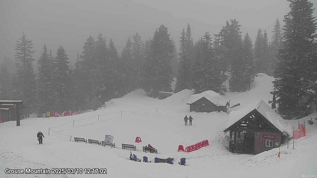 Webcam frame from Grouse Mountain at 2025/03/10 12:00