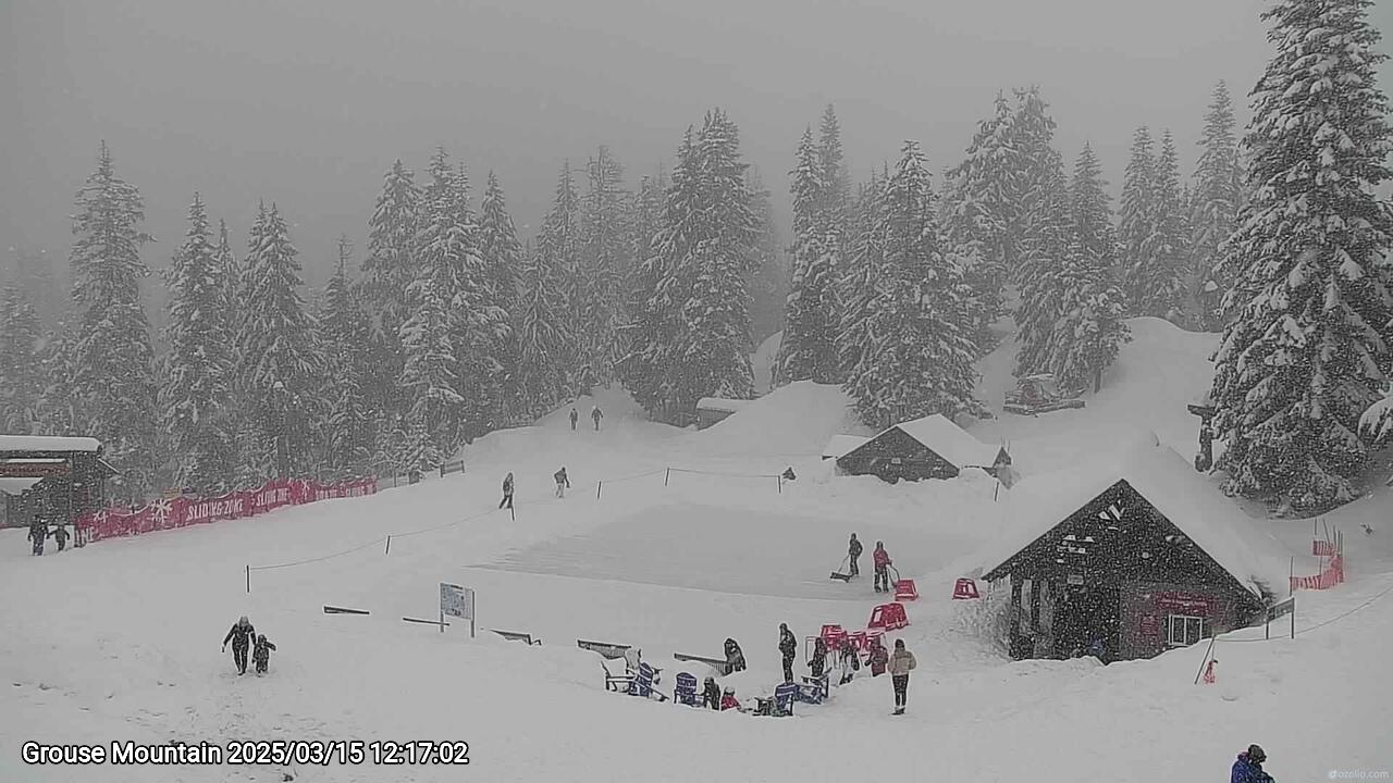 Webcam frame from Grouse Mountain at 2025/03/15 12:00