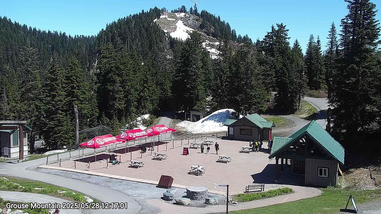 Webcam frame from Grouse Mountain at 2025/05/28 12:00