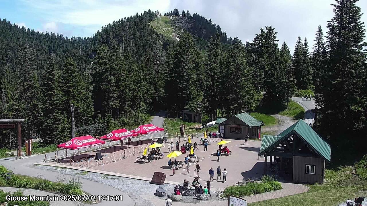 Webcam frame from Grouse Mountain at 2025/07/02 12:00