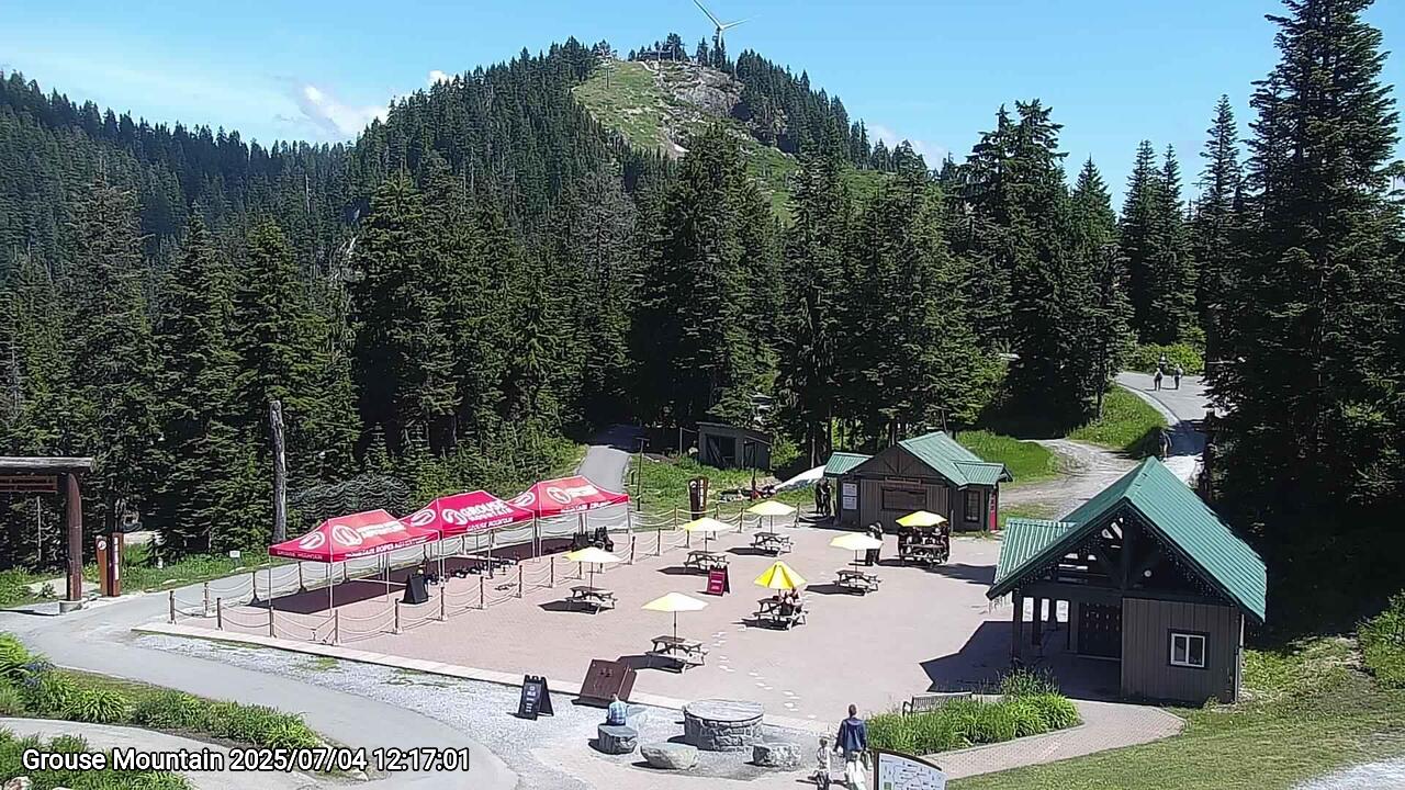 Webcam frame from Grouse Mountain at 2025/07/04 12:00