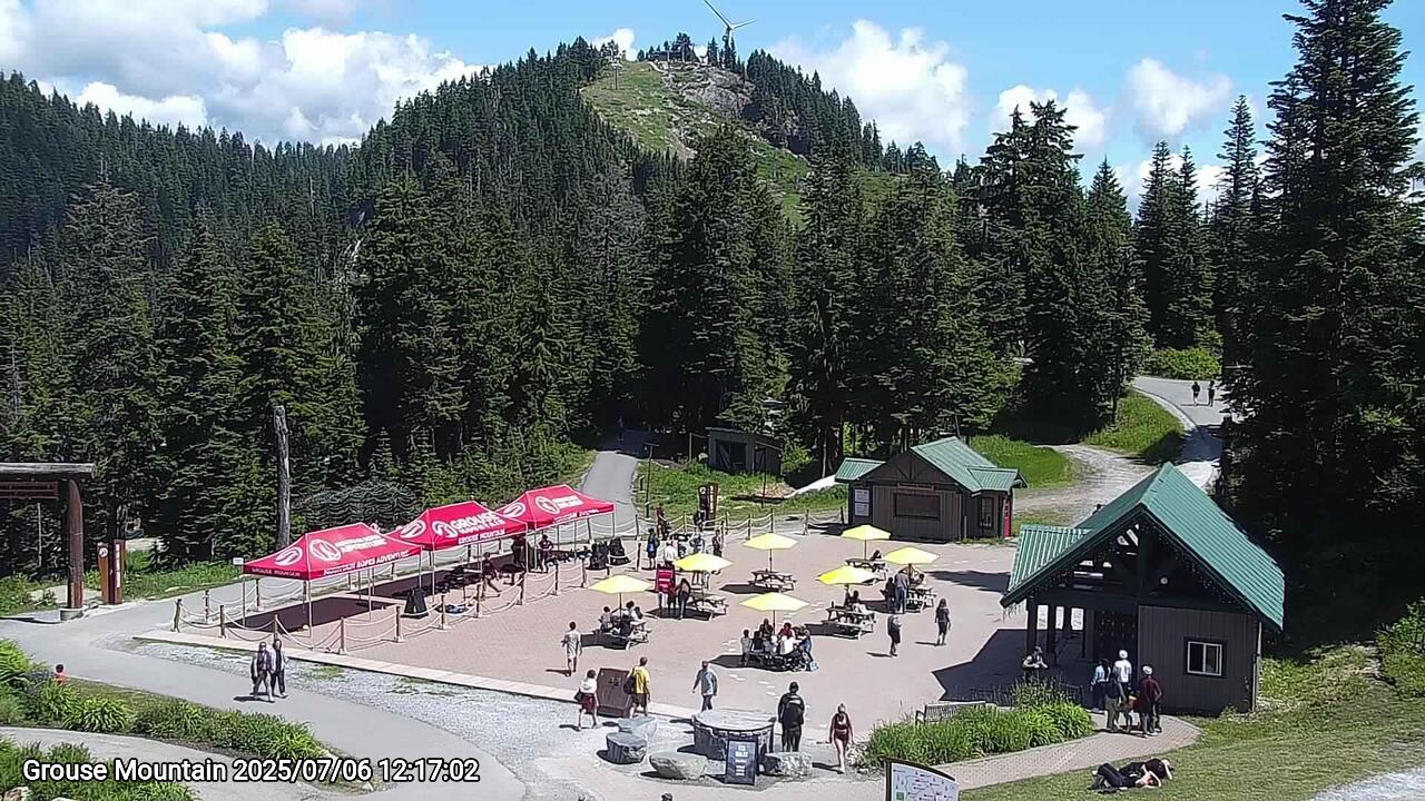 Webcam frame from Grouse Mountain at 2025/07/06 12:00