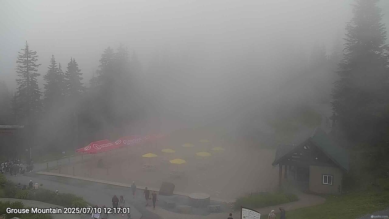 Webcam frame from Grouse Mountain at 2025/07/10 12:00