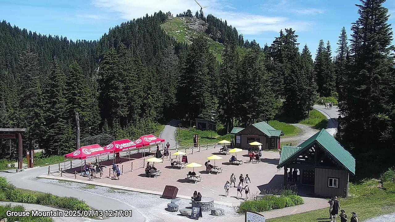 Webcam frame from Grouse Mountain at 2025/07/13 12:00