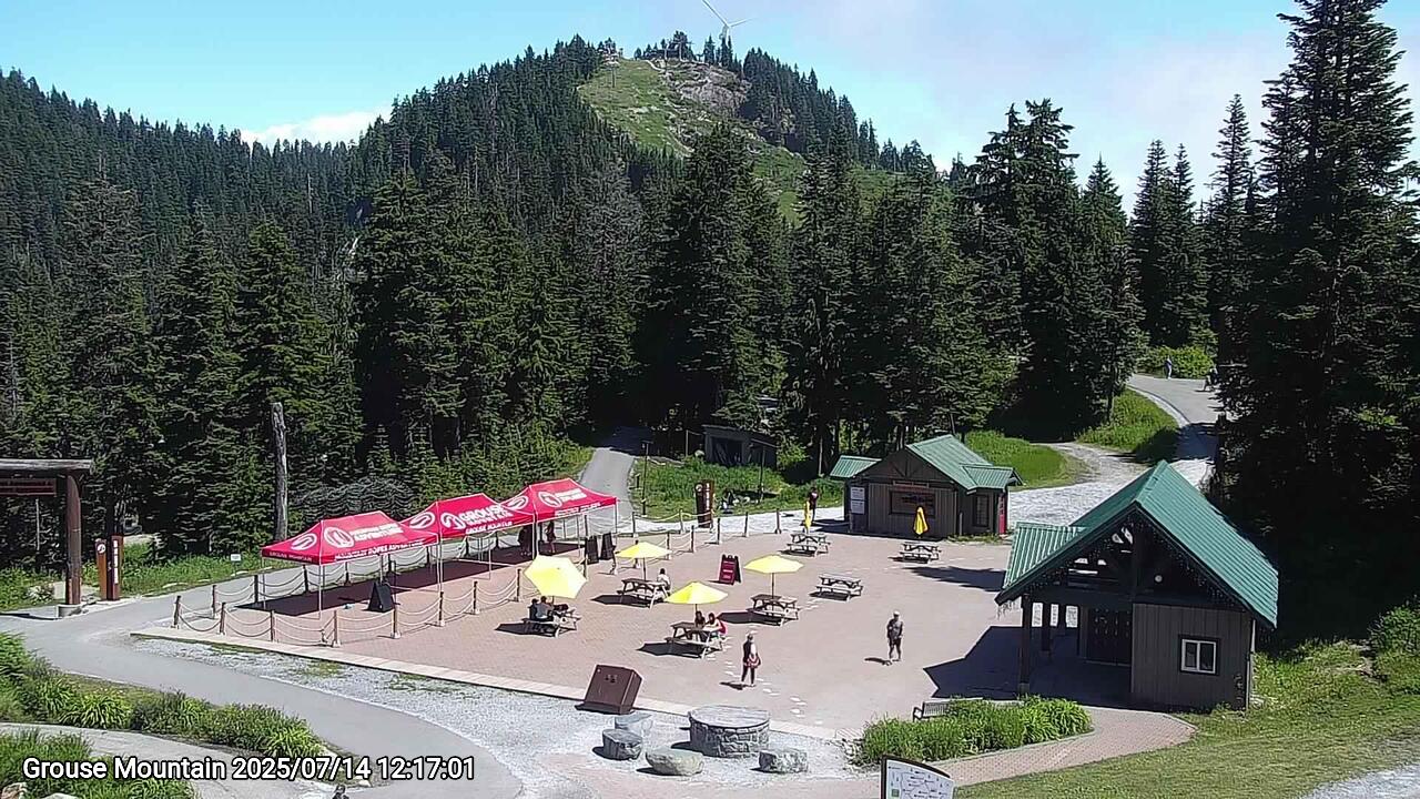 Webcam frame from Grouse Mountain at 2025/07/14 12:00