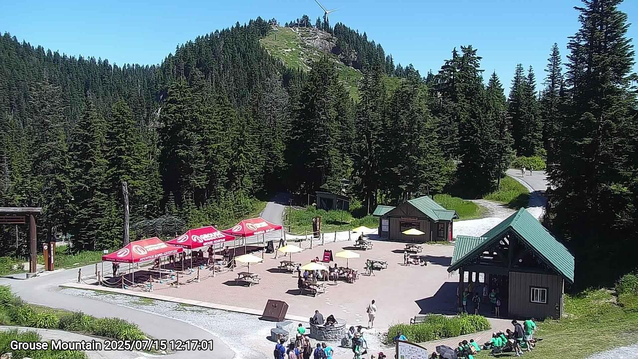 Webcam frame from Grouse Mountain at 2025/07/15 12:00