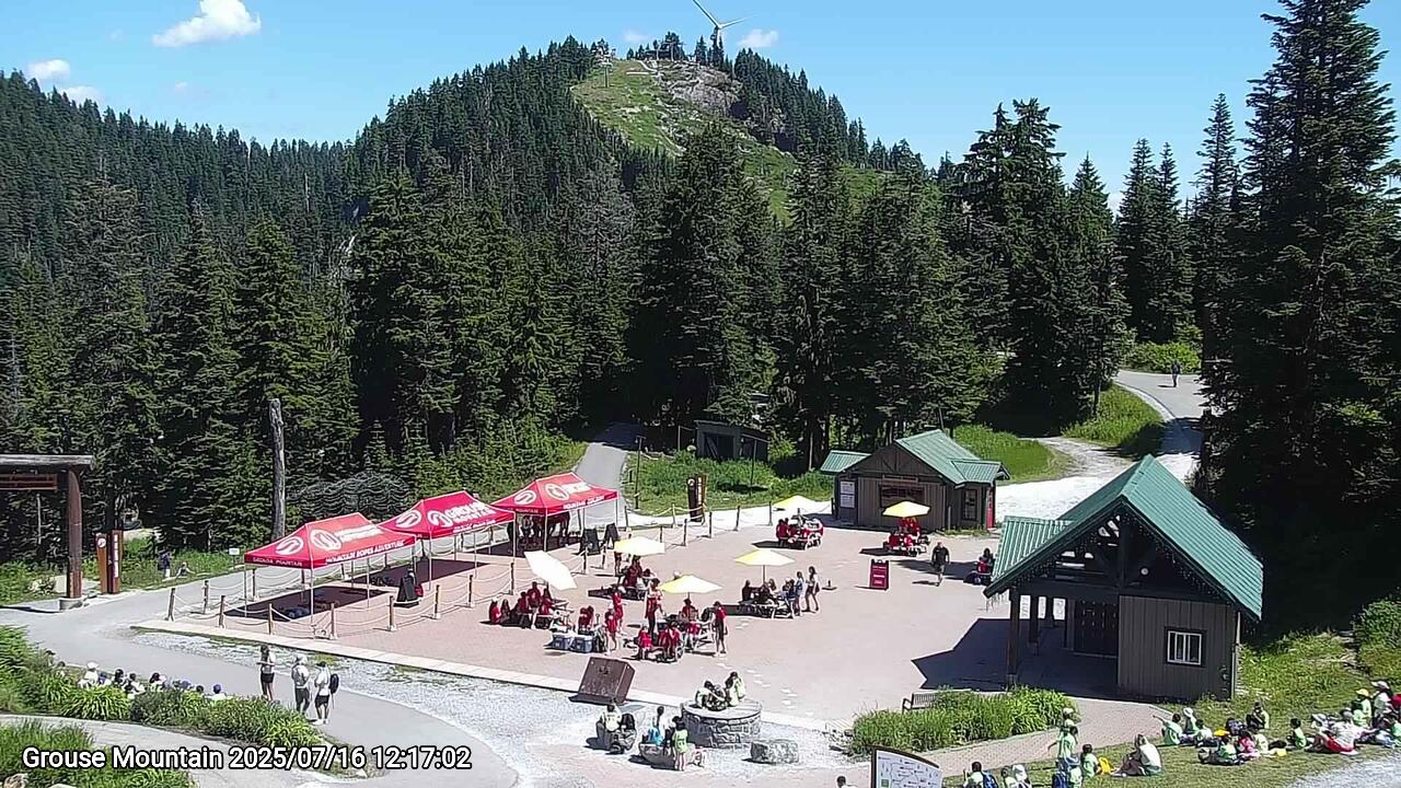 Webcam frame from Grouse Mountain at 2025/07/16 12:00