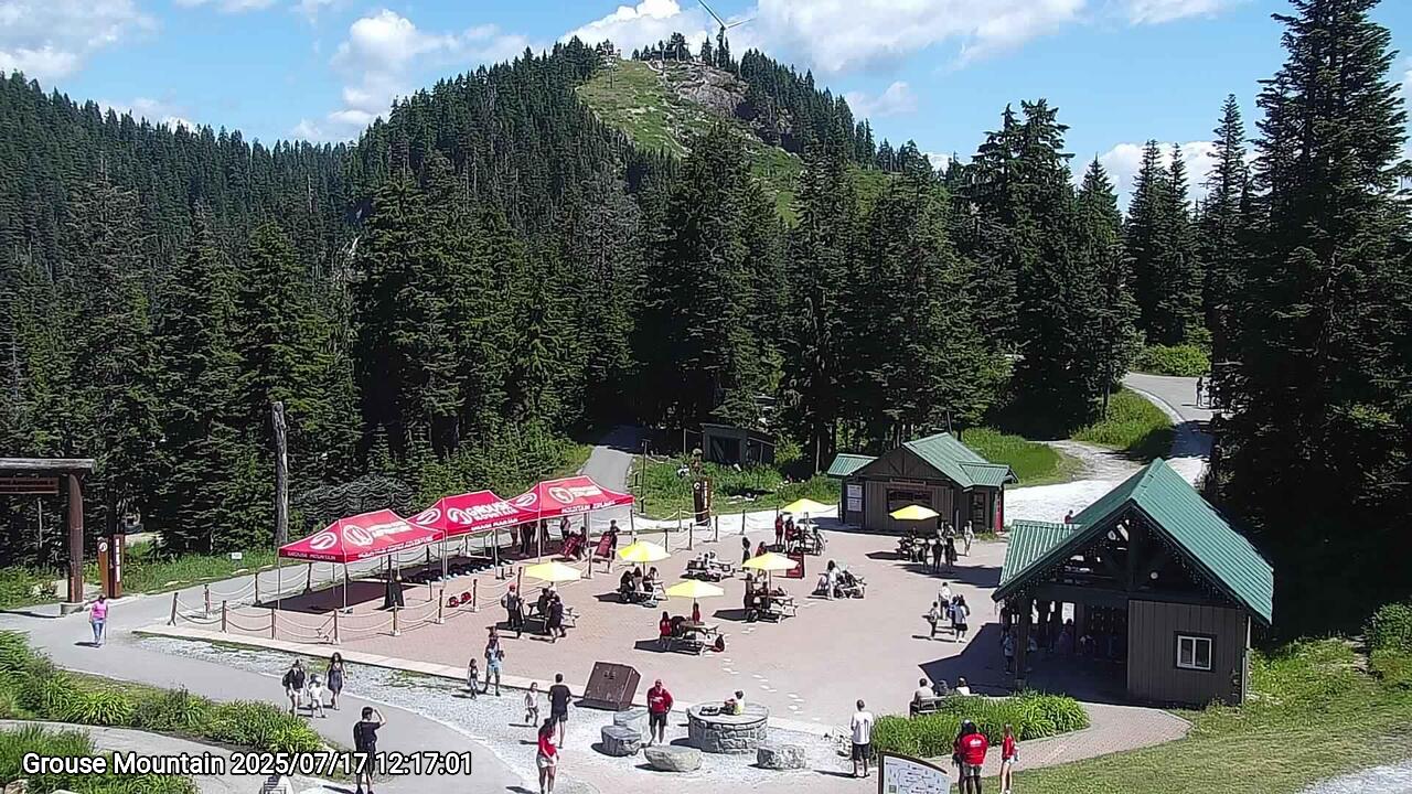 Webcam frame from Grouse Mountain at 2025/07/17 12:00