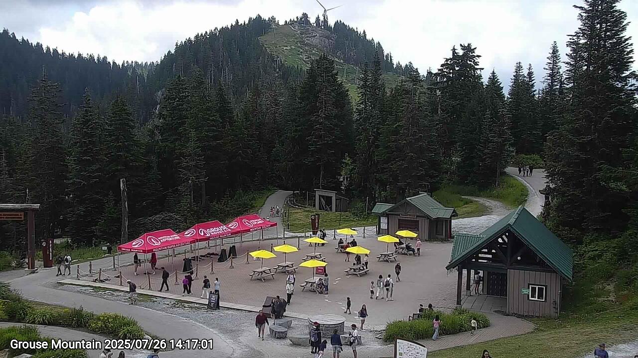 Webcam frame from Grouse Mountain on 2025/07/26