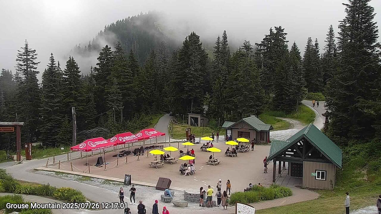 Webcam frame from Grouse Mountain at 2025/07/26 12:00