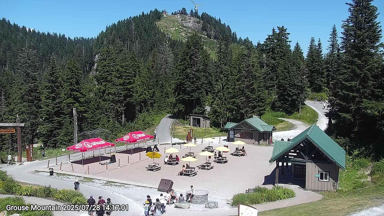 Webcam frame from Grouse Mountain on 2025/07/28