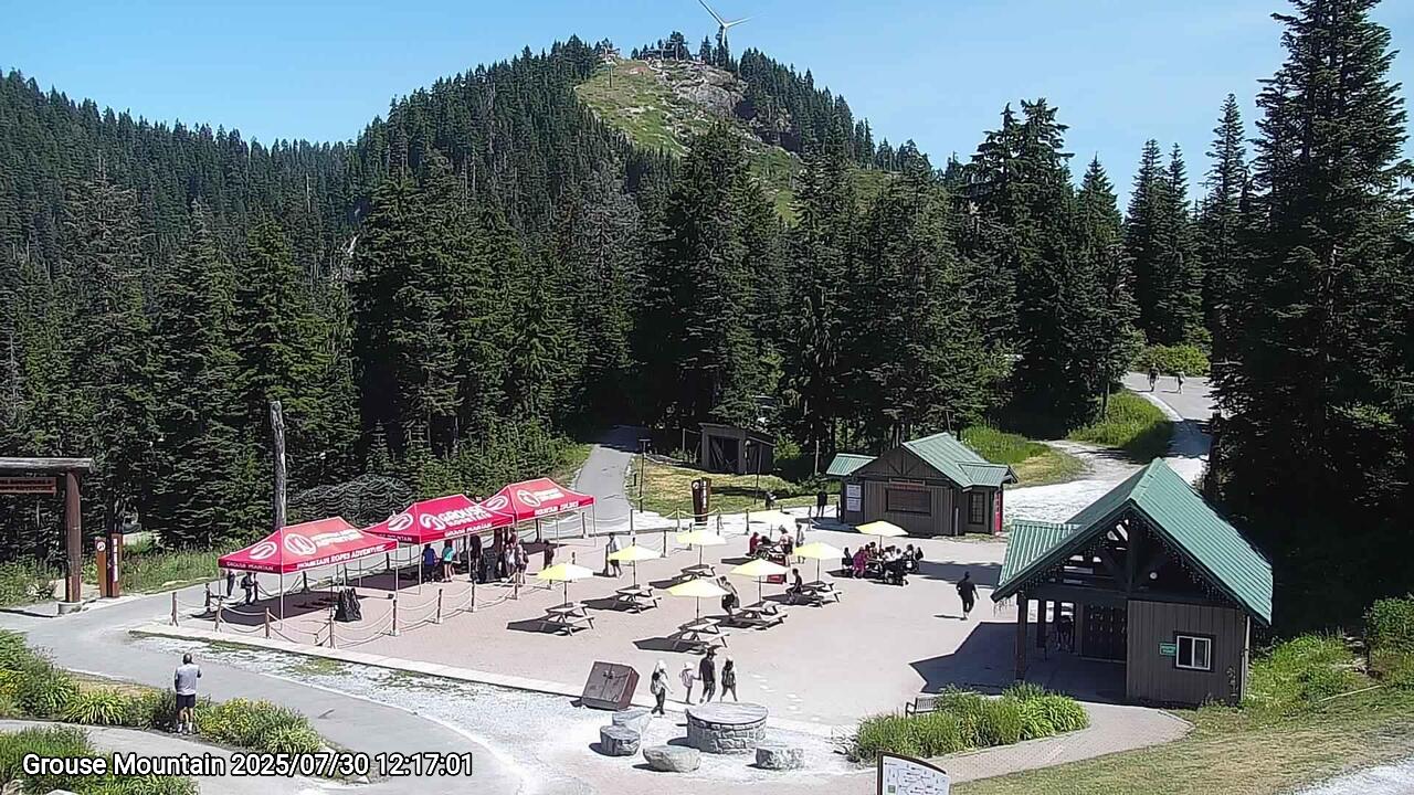 Webcam frame from Grouse Mountain at 2025/07/30 12:00