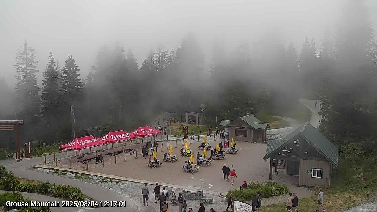 Webcam frame from Grouse Mountain at 2025/08/04 12:00
