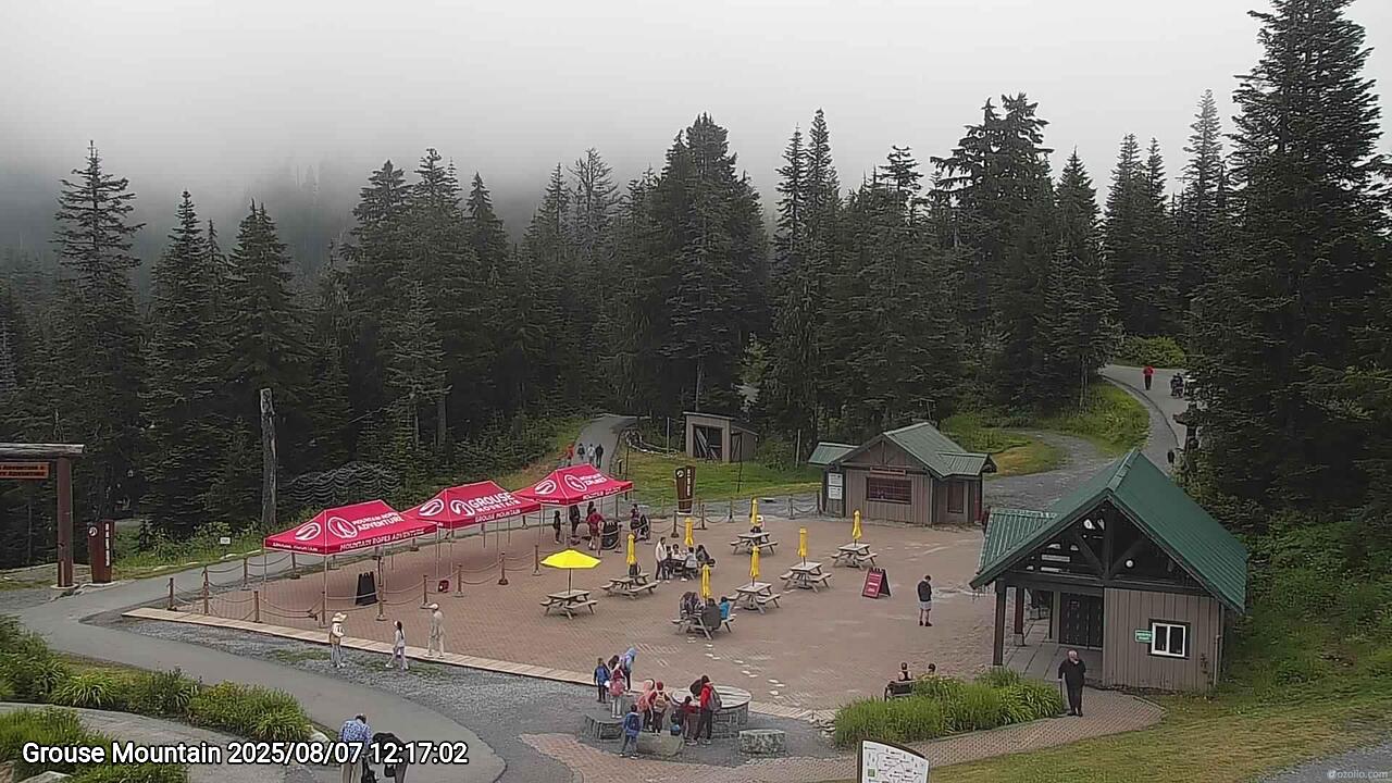 Webcam frame from Grouse Mountain at 2025/08/07 12:00
