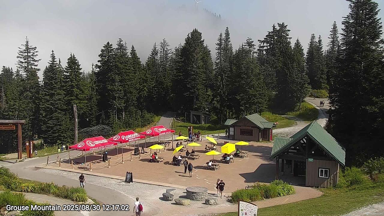 Webcam frame from Grouse Mountain at 2025/08/30 12:00