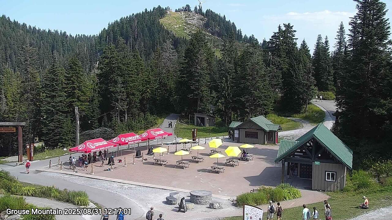 Webcam frame from Grouse Mountain at 2025/08/31 12:00