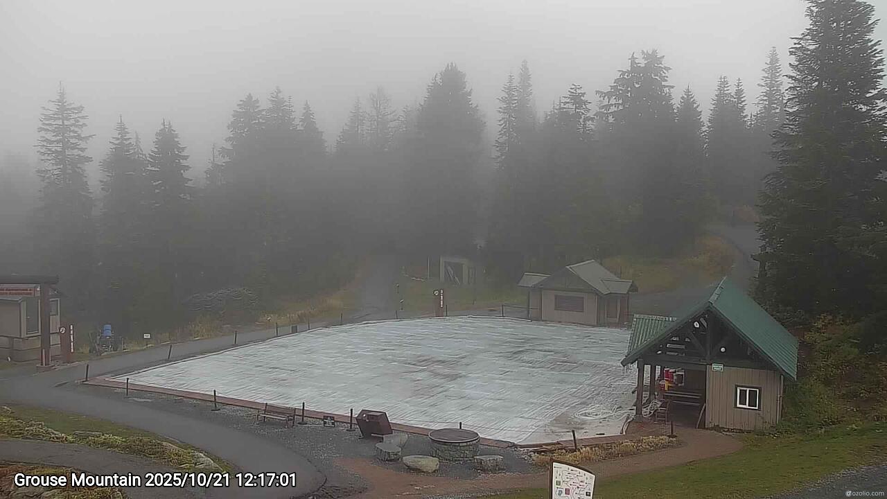 Webcam frame from Grouse Mountain at 2025/10/21 12:00