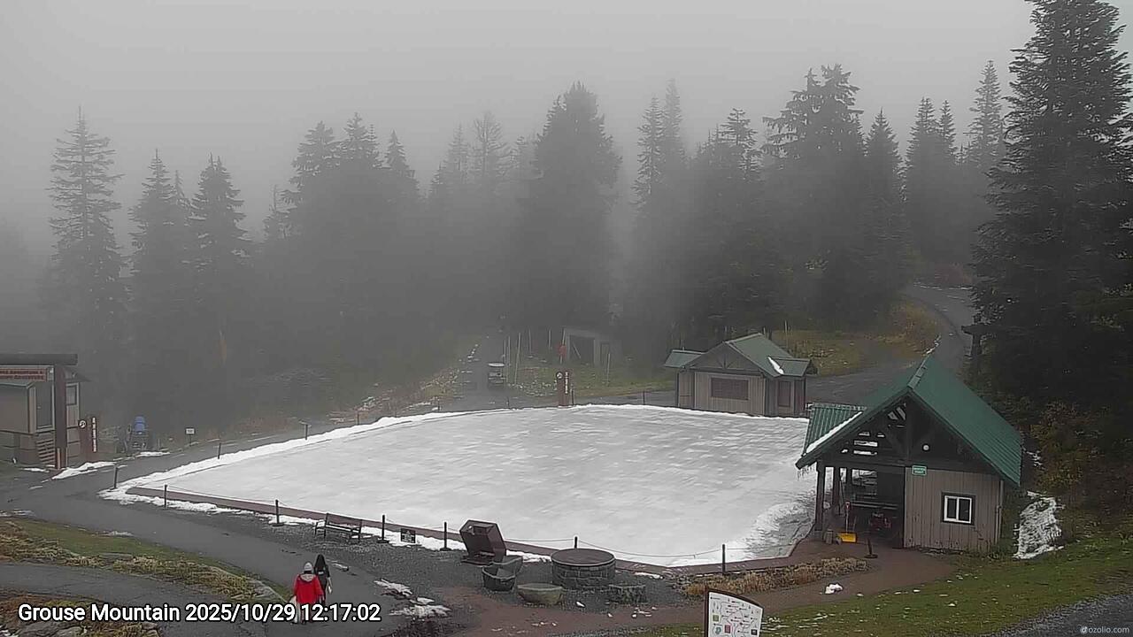 Webcam frame from Grouse Mountain at 2025/10/29 12:00