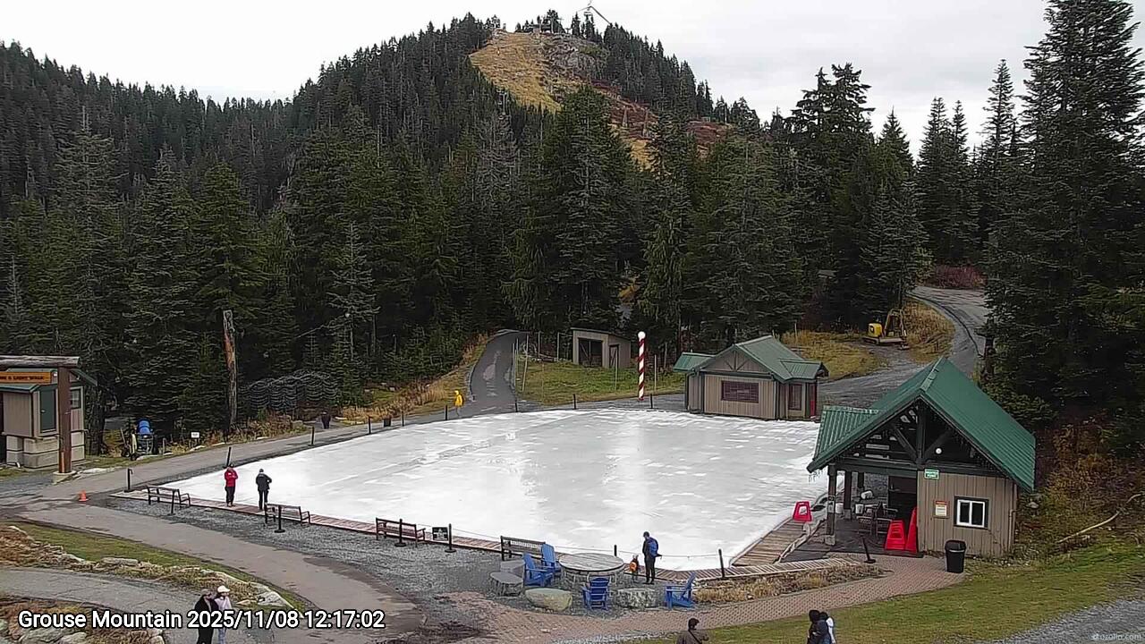 Webcam frame from Grouse Mountain at 2025/11/08 12:00