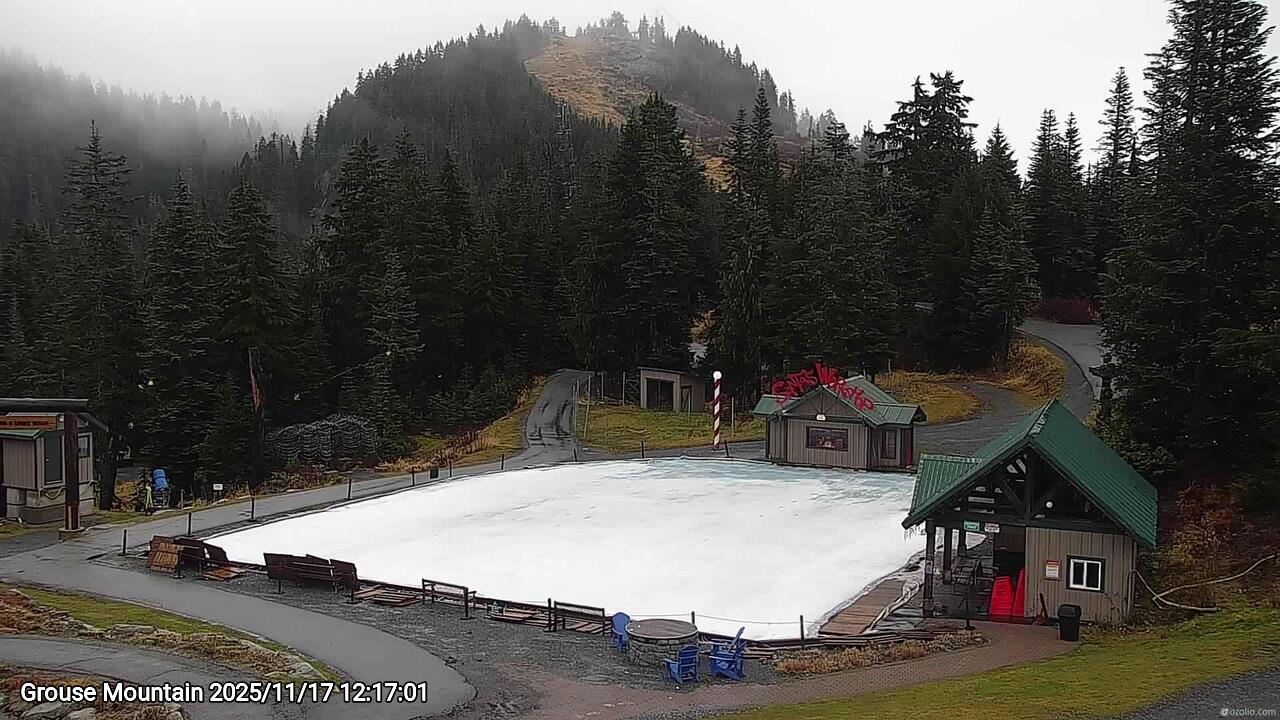 Webcam frame from Grouse Mountain at 2025/11/17 12:00