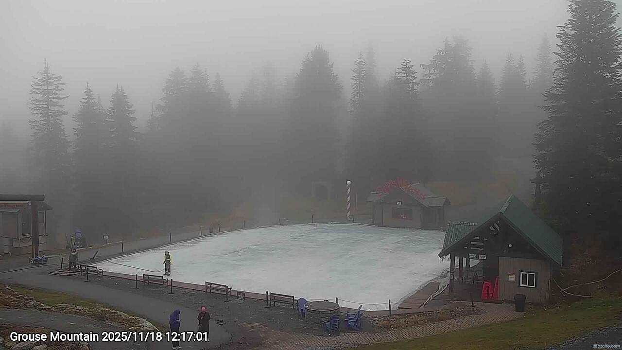 Webcam frame from Grouse Mountain at 2025/11/18 12:00