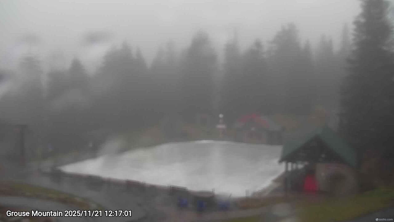 Webcam frame from Grouse Mountain at 2025/11/21 12:00