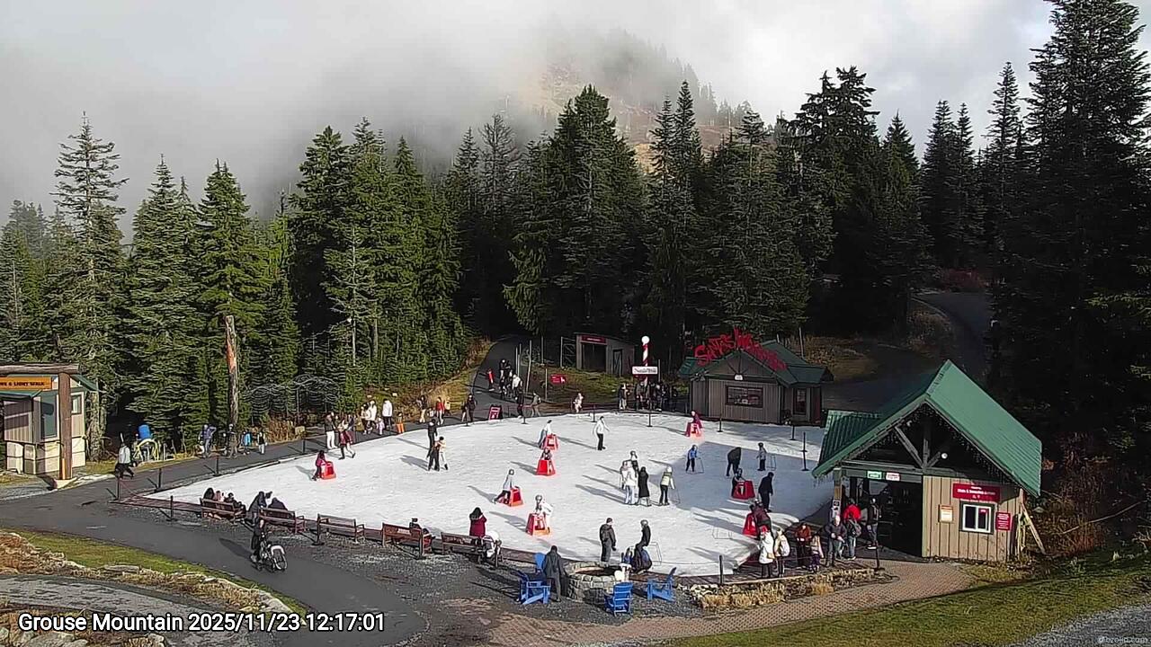 Webcam frame from Grouse Mountain at 2025/11/23 12:00