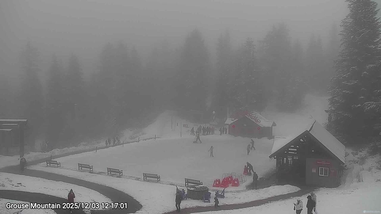 Webcam frame from Grouse Mountain at 2025/12/03 12:00