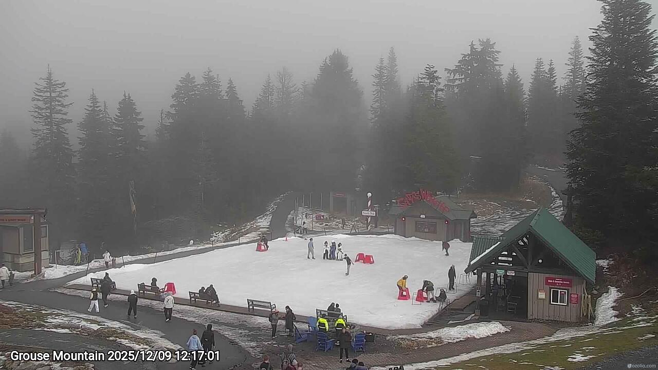 Webcam frame from Grouse Mountain at 2025/12/09 12:00