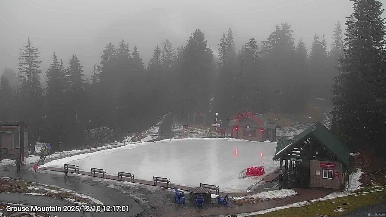 Webcam frame from Grouse Mountain at 2025/12/10 12:00