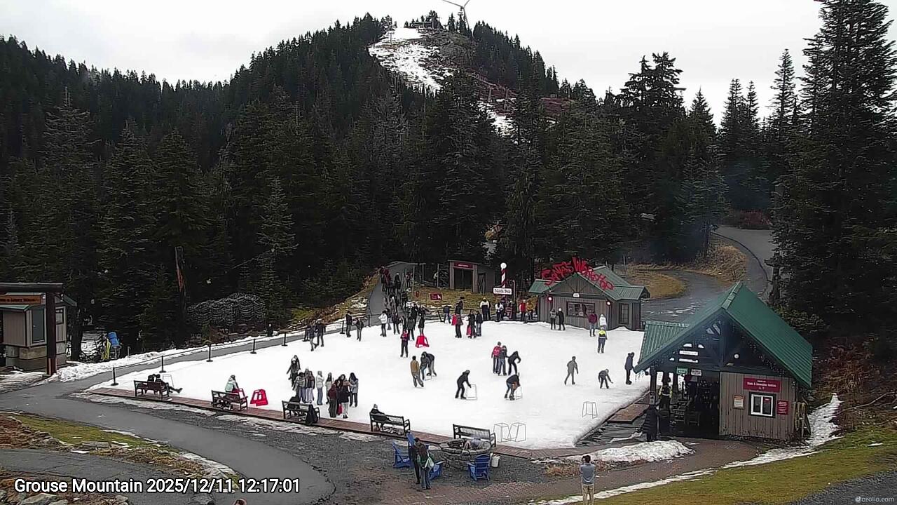 Webcam frame from Grouse Mountain at 2025/12/11 12:00