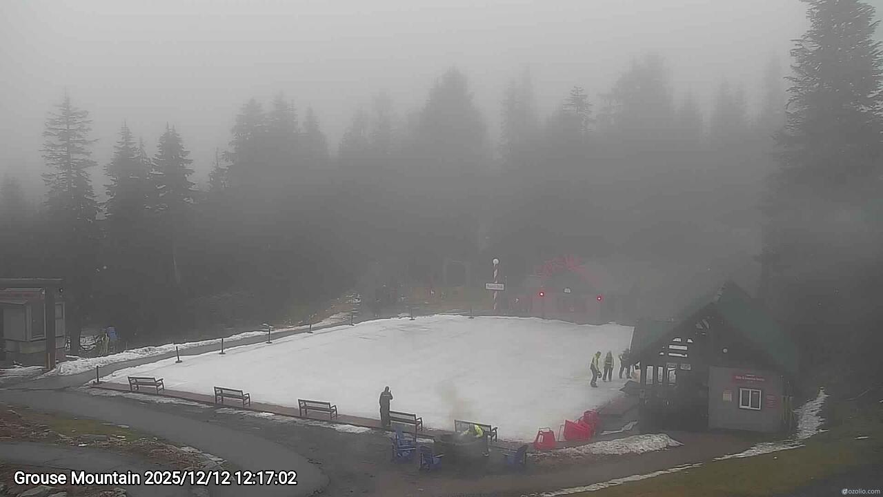 Webcam frame from Grouse Mountain at 2025/12/12 12:00