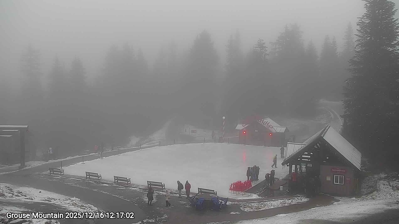 Webcam frame from Grouse Mountain at 2025/12/16 12:00