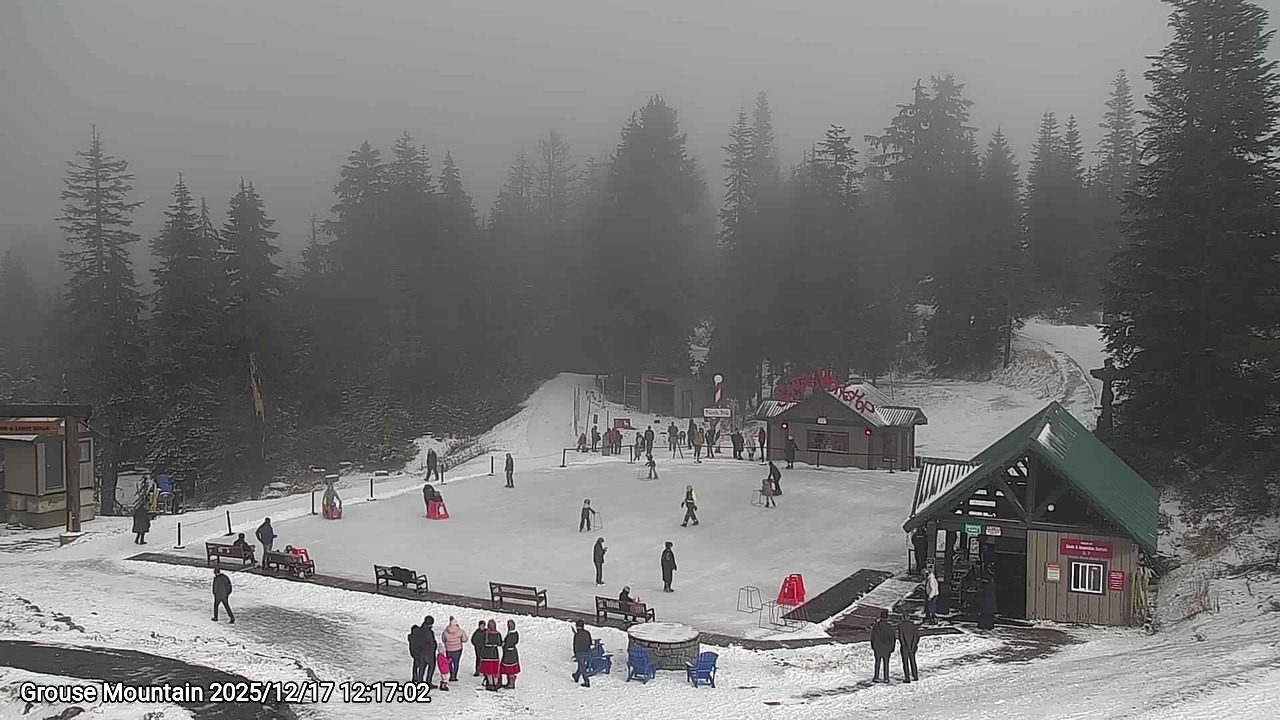 Webcam frame from Grouse Mountain at 2025/12/17 12:00