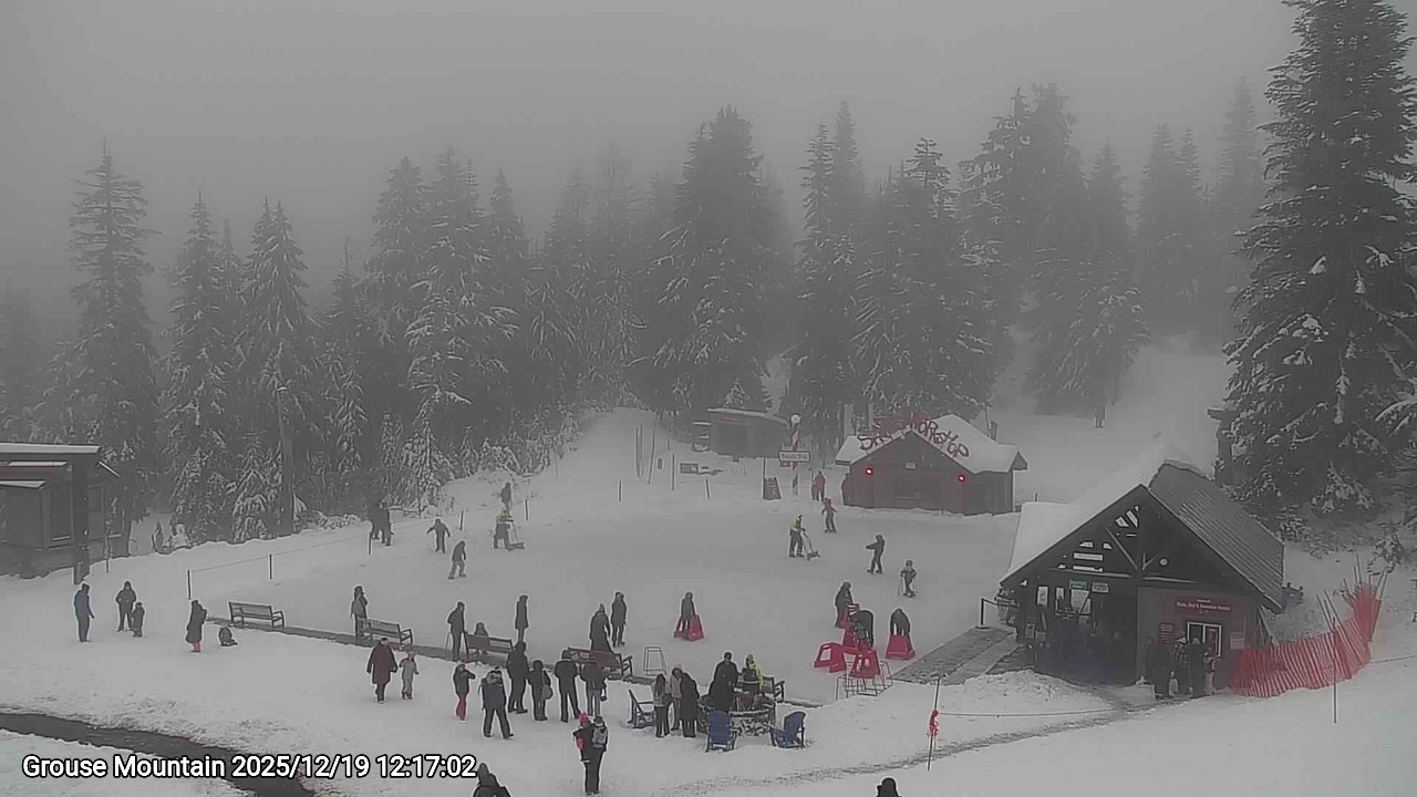 Webcam frame from Grouse Mountain at 2025/12/19 12:00