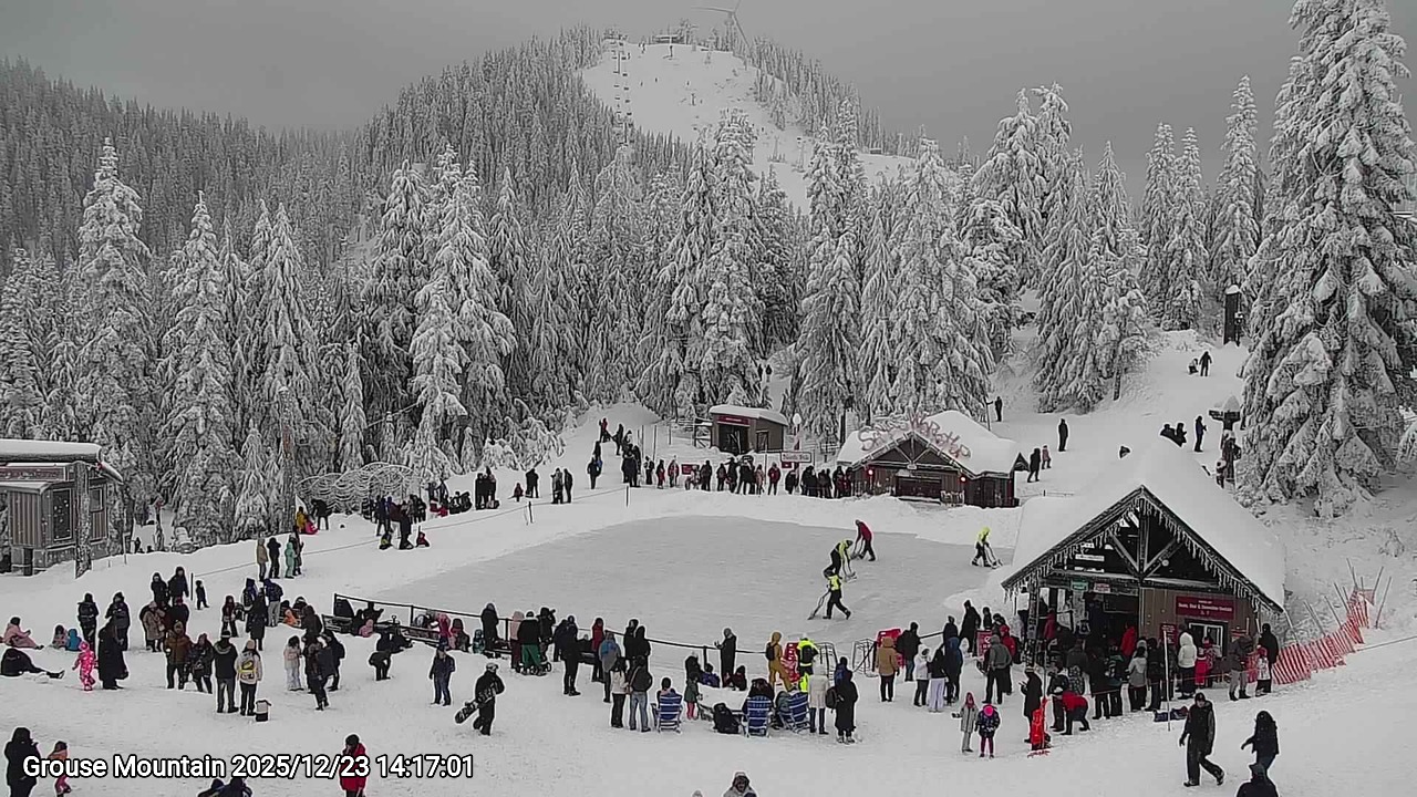Webcam frame from Grouse Mountain on 2025/12/23