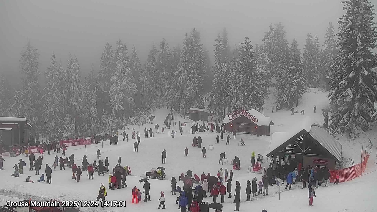 Webcam frame from Grouse Mountain on 2025/12/24