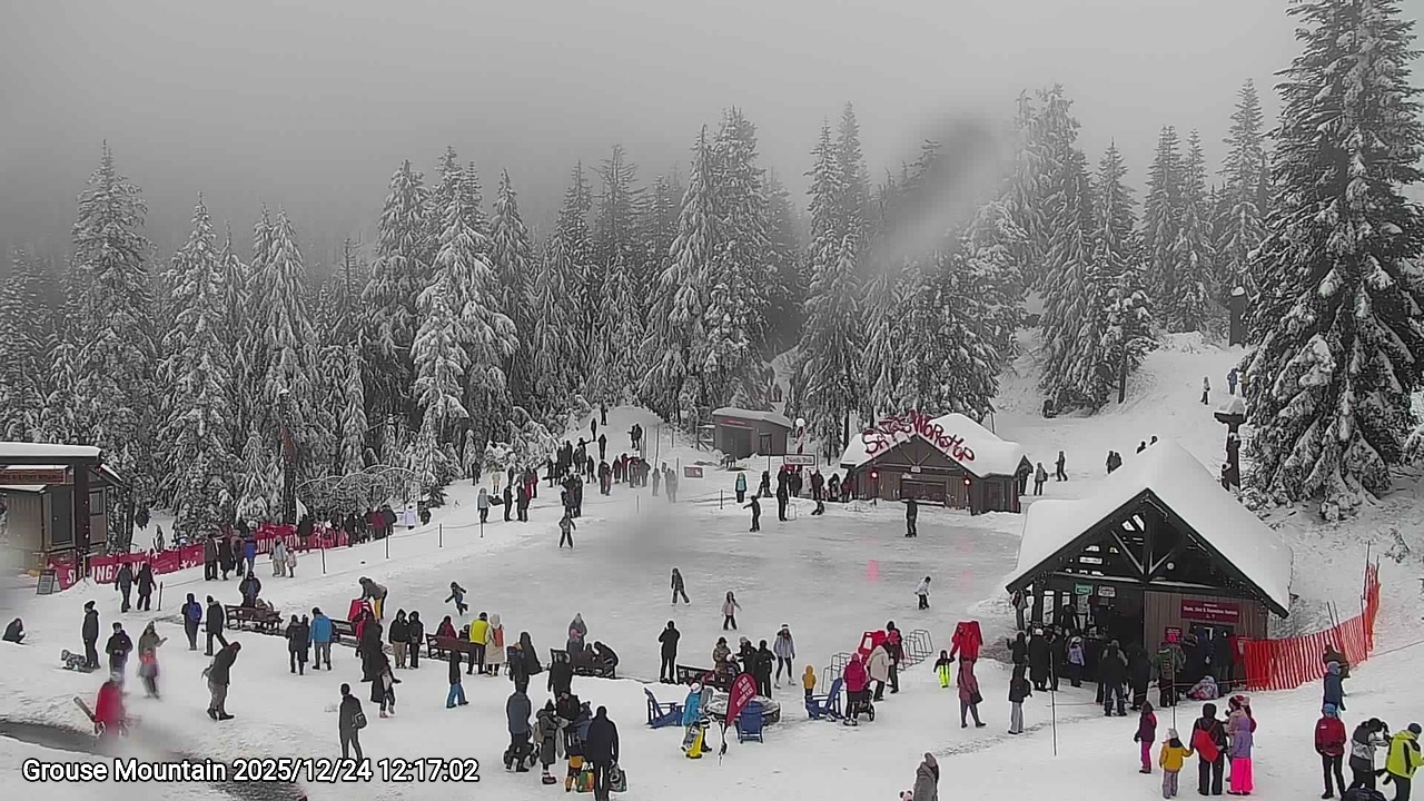 Webcam frame from Grouse Mountain at 2025/12/24 12:00