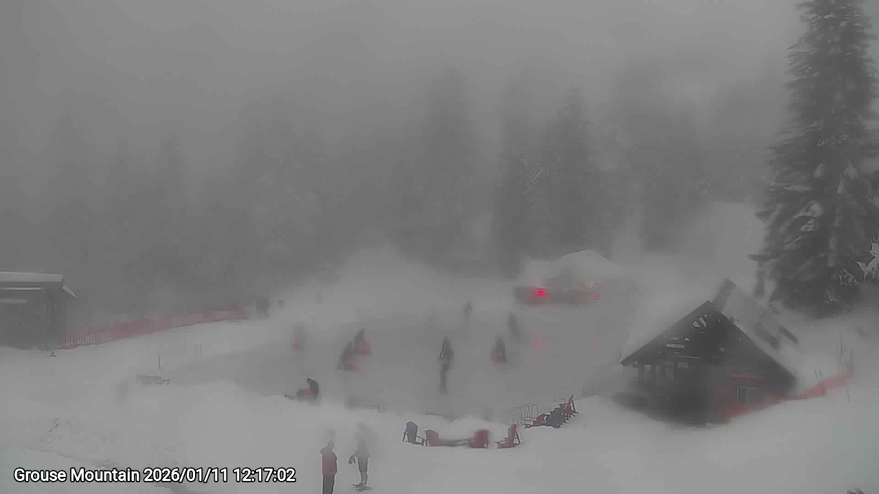 Webcam frame from Grouse Mountain at 2026/01/11 12:00