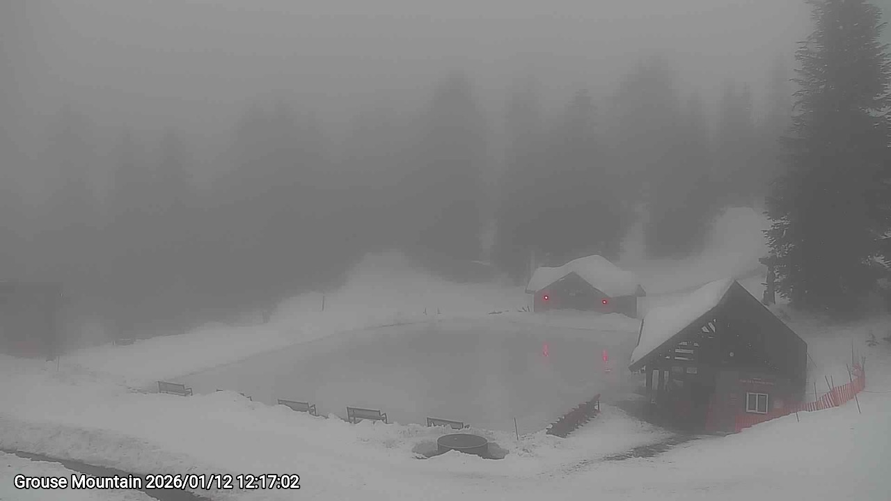 Webcam frame from Grouse Mountain at 2026/01/12 12:00