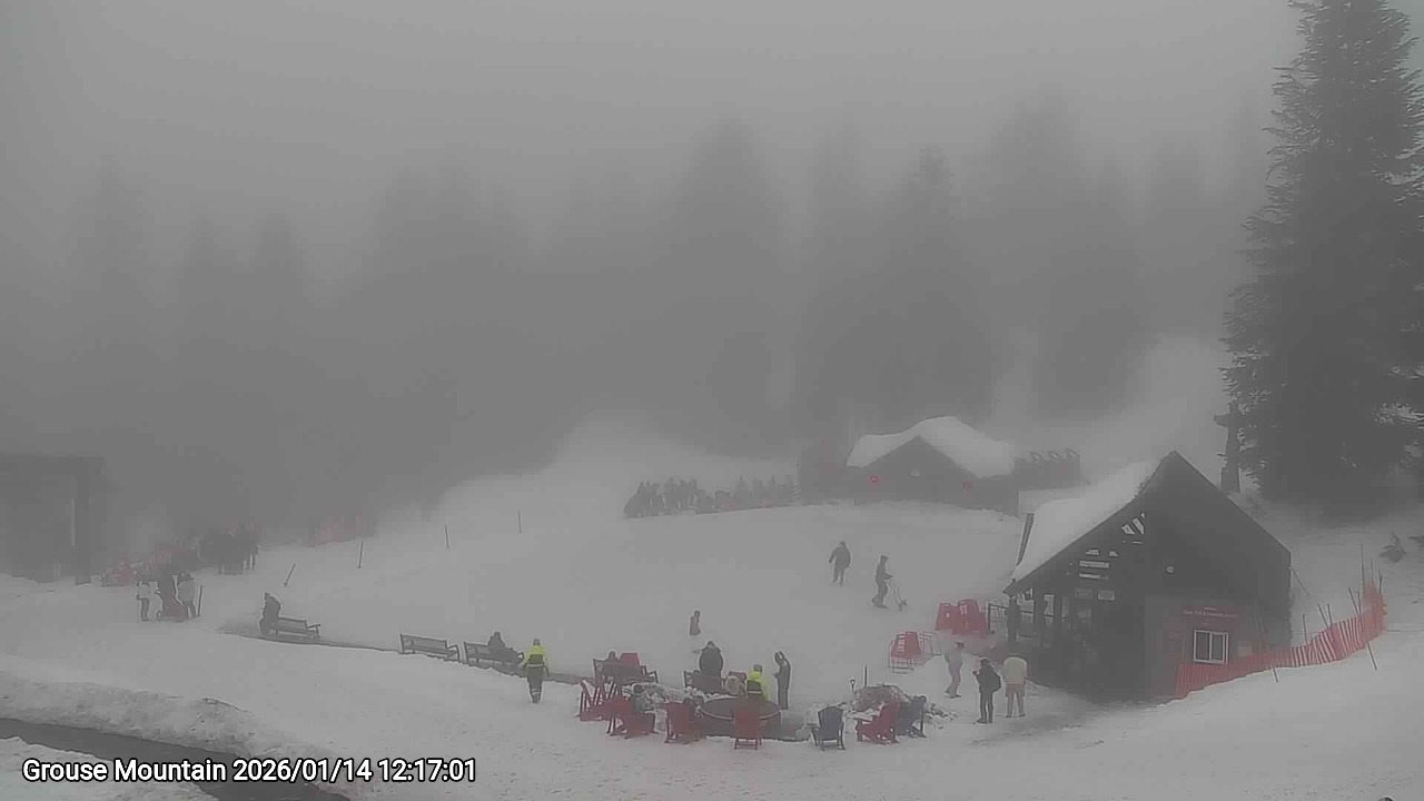 Webcam frame from Grouse Mountain at 2026/01/14 12:00