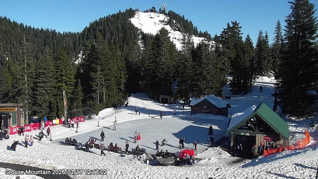 Webcam frame from Grouse Mountain at 2026/01/17 12:00
