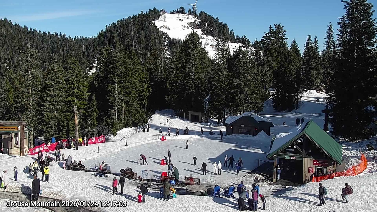 Webcam frame from Grouse Mountain at 2026/01/24 12:00