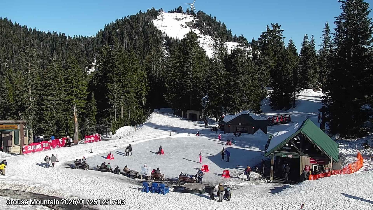 Webcam frame from Grouse Mountain at 2026/01/25 12:00