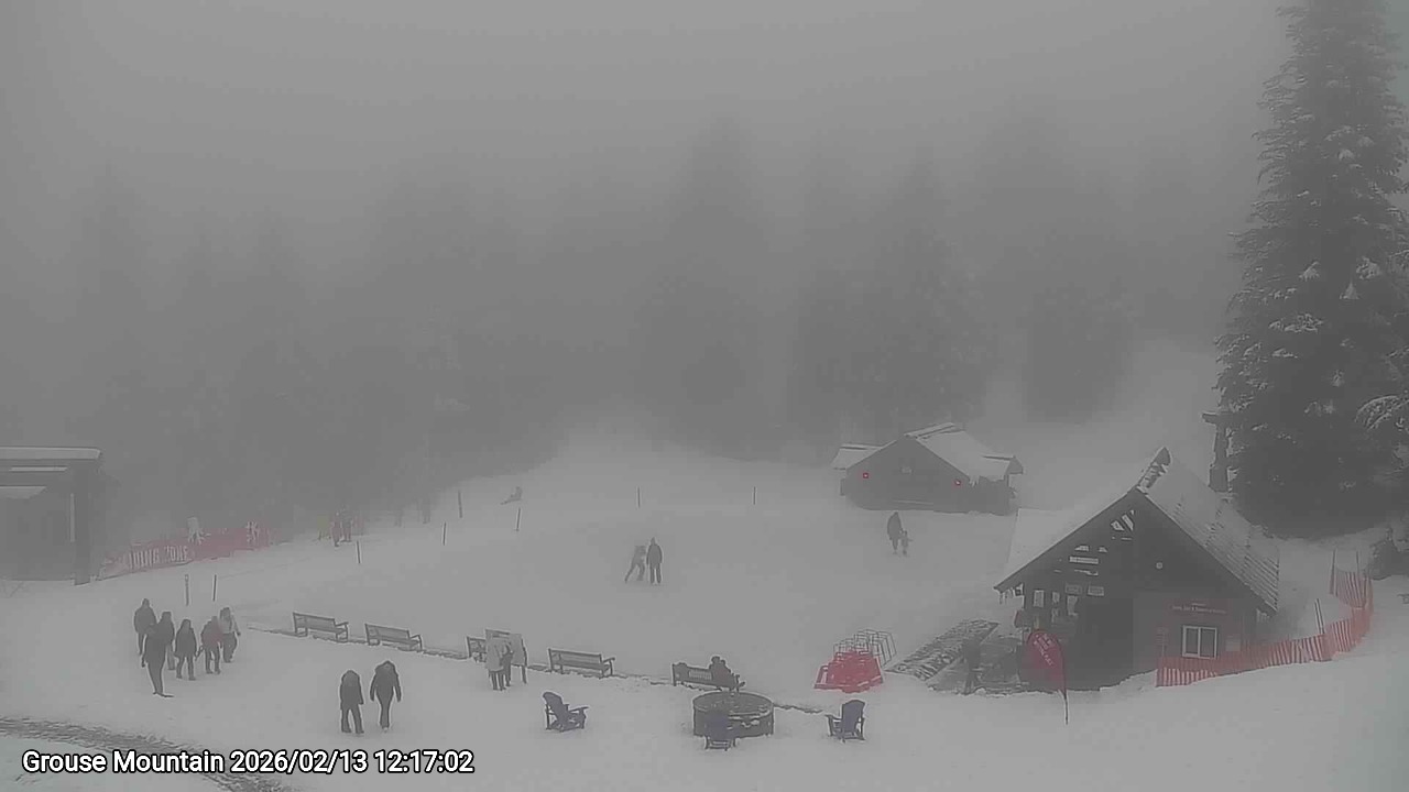 Webcam frame from Grouse Mountain at 2026/02/13 12:00