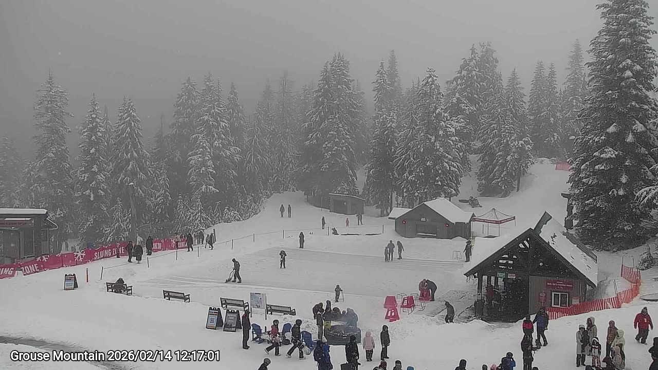 Webcam frame from Grouse Mountain at 2026/02/14 12:00