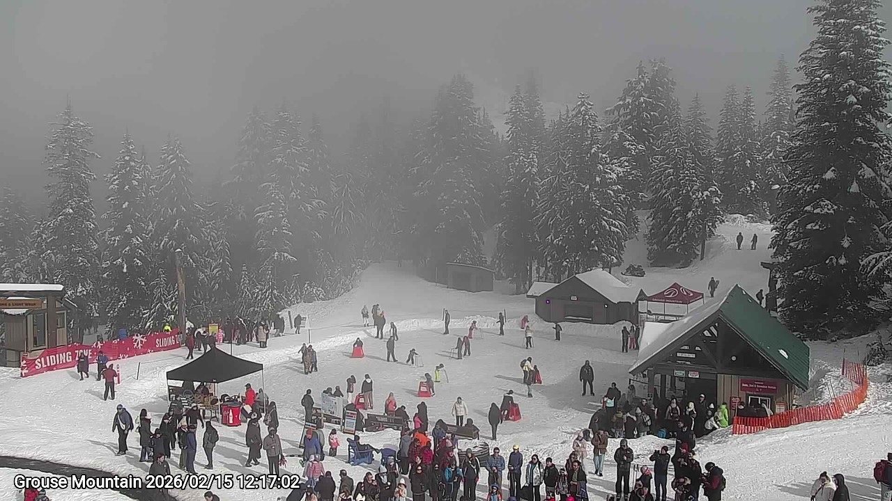 Webcam frame from Grouse Mountain at 2026/02/15 12:00