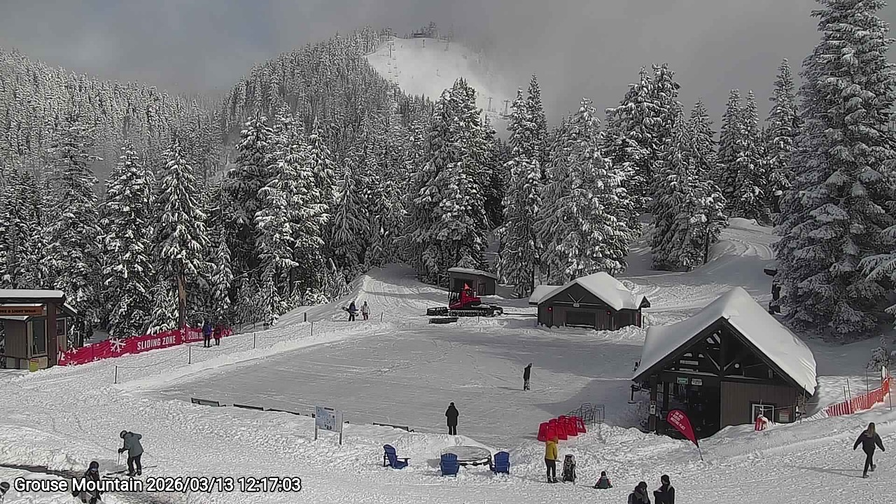 Webcam frame from Grouse Mountain at 2026/03/13 12:00