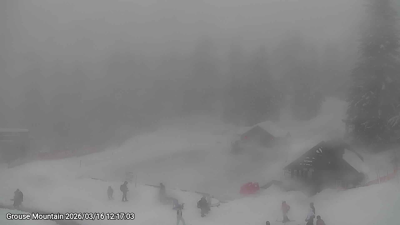 Webcam frame from Grouse Mountain at 2026/03/16 12:00