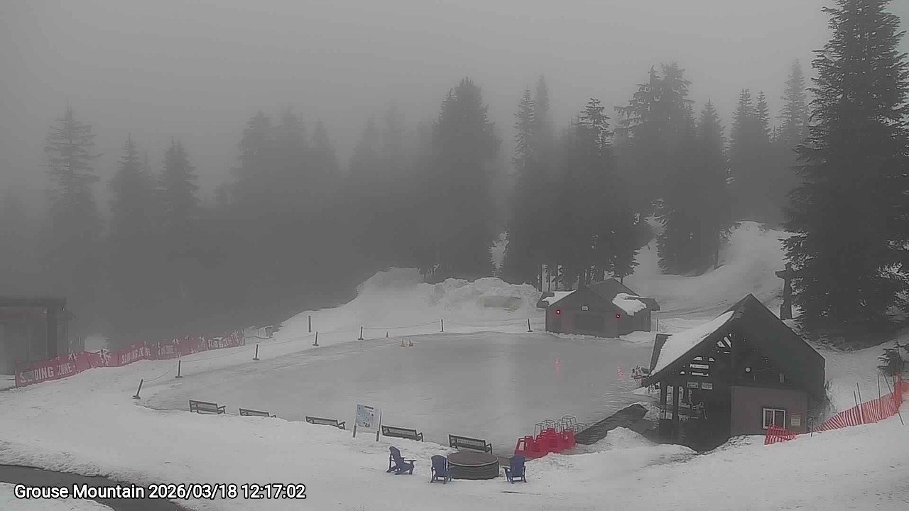 Webcam frame from Grouse Mountain at 2026/03/18 12:00